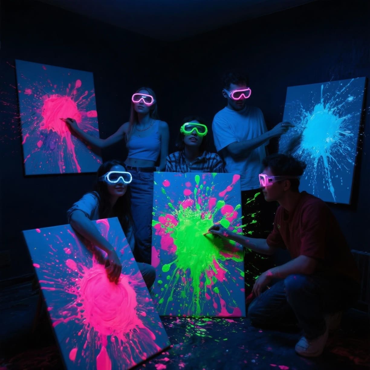 Glow in the dark paint sessie